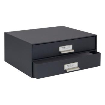 Organizator cu 2 sertare pentru documente Bigso Box of Sweden Birger, 33 x 22,5 cm, gri închis