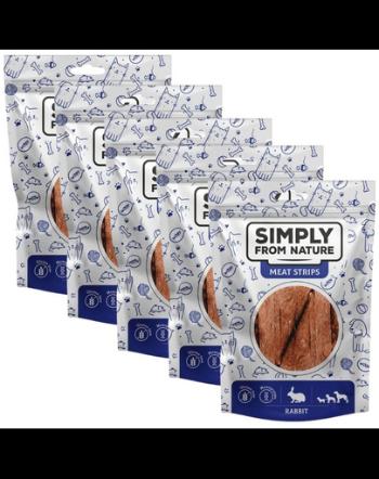 SIMPLY FROM NATURE Meat Strips 5x80 g snack cu iepure pentru caini