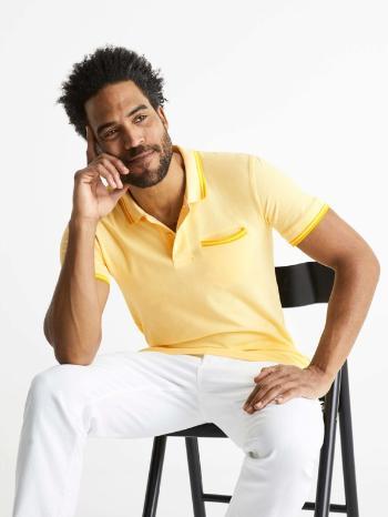 Celio Belipock Polo Tricou Galben