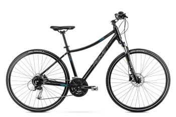 Bicicleta de Trekking pentru femei Romet Orkan 5 D Negru/Turcoaz 2022