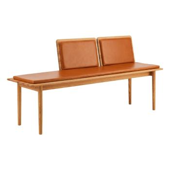 Bancă din piele maro cognac Elba - Hammel Furniture