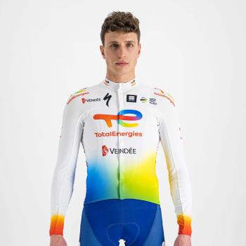 
                 SPORTFUL Tricou de cilism pentru iarnă cu mânecă lungă - TOTAL ENERGIES 2022 - alb/albastru/galben/portocaliu  
            