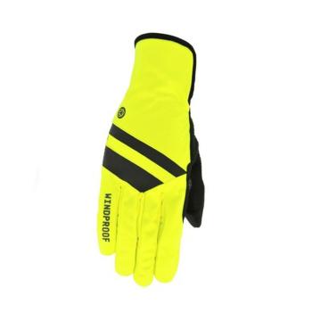 
                 AGU Mănuși cu degete lungi de ciclism - WINDPROOF - negru/galben  
            