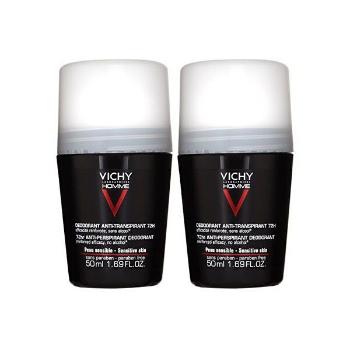 Vichy Deodorant roll-on pentru pielea sensibilăHomme 72H (Deodorant Anti-Transpirant)2 x 50 ml
