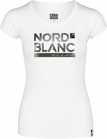 Tricou din bumbac pentru femei NORDBLANC Ynud alb NBSLT7387_BLA