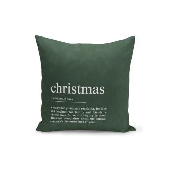 Față de pernă decorativă cu model de Crăciun Kate Louise Christmas Noel, 43 x 43 cm, verde