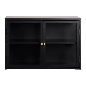 Vitrină neagră din metal suspendată 90x60 cm Carmel – Unique Furniture