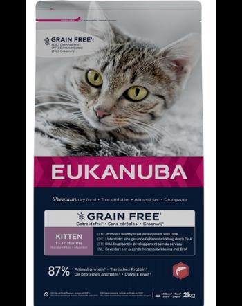 EUKANUBA Grain Free Kitten 2 kg Hrana uscata pisoi, cu somon