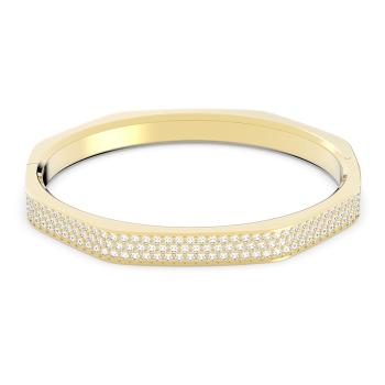 Swarovski Brățară solidă strălucitoare placată cu aur Dextera 5639201 XL (6,6 x 5,3 cm)