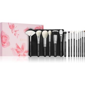 ZOEVA The Artists Brush Set Silver set de pensule cu geantă 15 buc