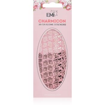 emi Charmicon Berries Black/White folii autocolante pentru unghii 3D #44 1 buc