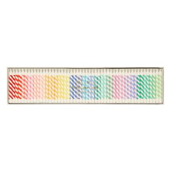 Lumânări pentru tort 50 buc. Rainbow Striped Mini – Meri Meri