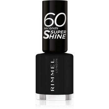 Rimmel 60 Seconds Super Shine lac de unghii culoare 900 Black 8 ml