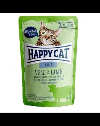 HAPPY CAT All Meat Adult, vițel și miel 85 gr