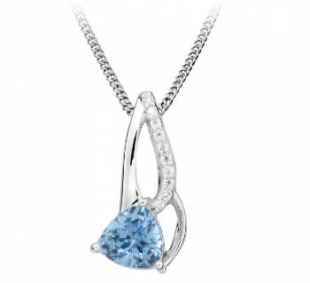 Silver Cat Colier elegant cu spinel albastru și zirconi SC424