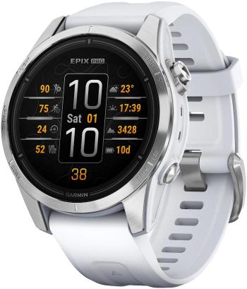 Garmin epix™ Pro (Gen 2) – Standard Edition | 42 mm + hărți Topo Czech PRO Silver / Whitestone Band 010-02802-01