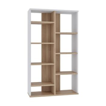 Bibliotecă albă/cu aspect de lemn de stejar 72x124 cm Keota – Kalune Design