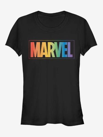 ZOOT.Fan Duhové logo Marvel Tricou Negru