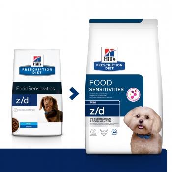 HILL'S Prescription Diet z/d Food Sensitivities Mini, dietă veterinară câini, hrană uscată, piele & blana, sistem digestiv, 6kg