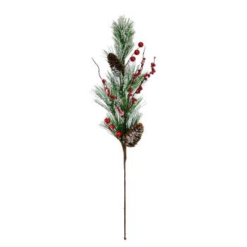 Ramură artificială de pin cu ornament, 75 cm