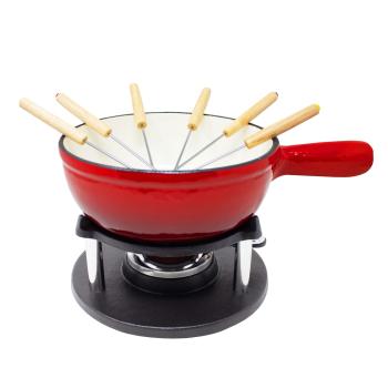 Klarstein Holsten, set fondue, oală, încălzitor, arzător, 6 furculițe, 1,5 l, fontă