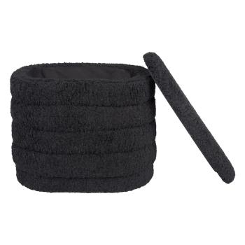 Puf oval cu spațiu de depozitare Leitmotiv Cuddly, negru