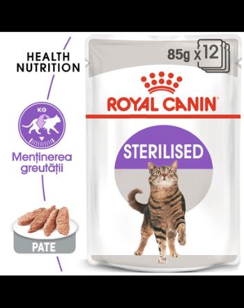 Royal Canin Sterilised Loaf Adult hrana umeda pate pentru pisica sterilizata, 12 x 85 g