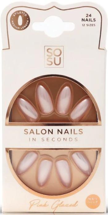 SOSU Cosmetics Unghii artificiale Pink (Salon Nails) 24 buc