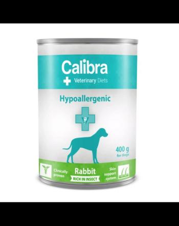 CALIBRA Veterinary Diet Dog Hypoallergenic Insect &amp; Rabbit 400 g dieta completa pentru cainii cu intolerante alimentare si probleme de piele