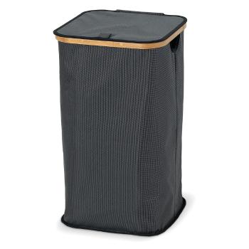 Coș de rufe din material textil cu margine din bambus Domopak Hamper, înălțime 58,5 cm, gri antracit