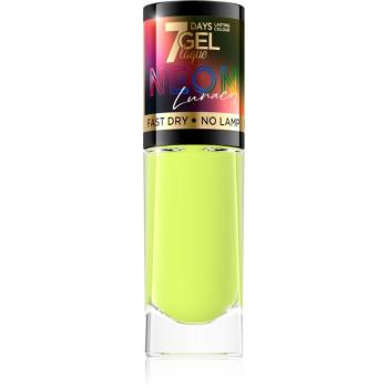 Eveline Cosmetics 7 Days Gel Laque Neon Lunacy lac de unghii cu stralucire neon culoare 80 8 ml
