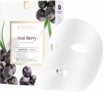 Foreo Mască de pânză de netezire pentru pielea matură Acai Berry (Smoothing Sheet Mask) 3 x 20 g