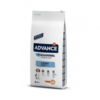 ADVANCE Light Medium, M, Pui, hrană uscată câini, managemetul greutății, 12kg