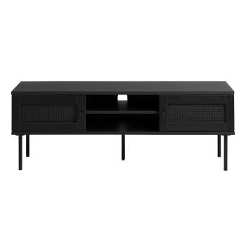 Masă TV neagră cu aspect de lemn de stejar 120x43 cm Pensacola – Unique Furniture