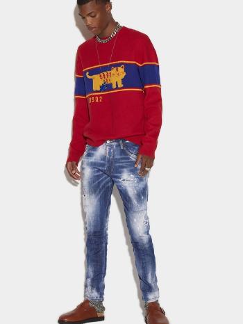 DSQUARED2 Doodle Fl Skater Jeans Albastru