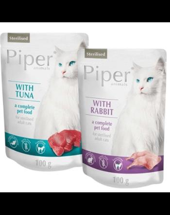 PIPER Sterilised plicuri cu iepure si ton 24x100 g pentru pisici dupa sterilizare