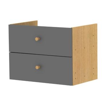 Modul cu sertare pentru sistem de rafturi modulare gri 43x33 cm Z Cube - Tenzo