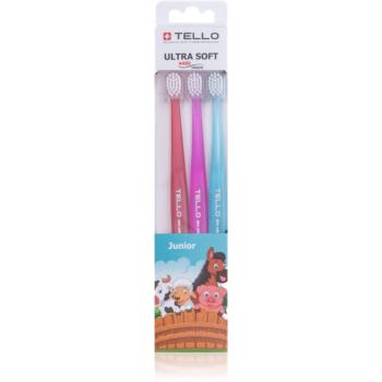 TELLO 4480 Junior 3pack periuta de dinti pentru copii 3 buc