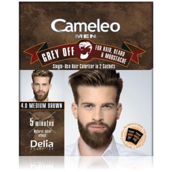 Delia Cosmetics Cameleo Men culoare de unică folosință, pentru acoperirea imediată a părului cărunt culoare 4.0 Medium Brown 2 x 15 ml