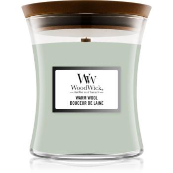 Woodwick Warm Wool lumânare parfumată cu fitil din lemn 275 g