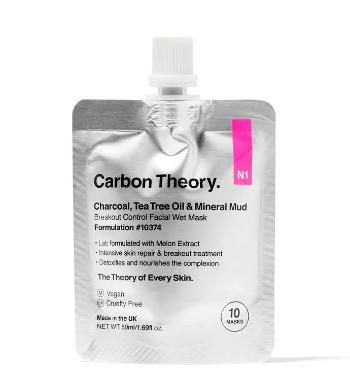 Carbon Theory Mască cu nămol mineral Charcoal, Tea Tree Oil & Mineral Mud Breakout Control (Facial Wet Mask) 50 ml