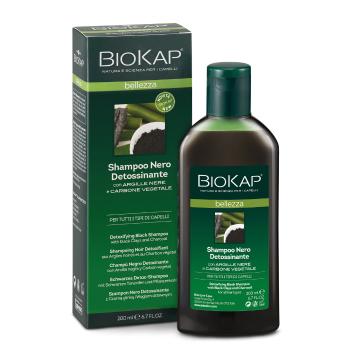 Biokap Șampon detoxifiant pentru păr cu lut negru și cărbune activ, 200 ml.