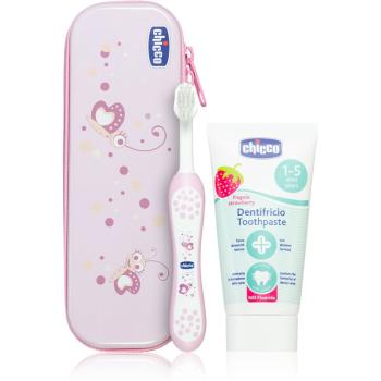 Chicco Always Smiling 12m+ set pentru îngrijirea dentară pentru copii Pink