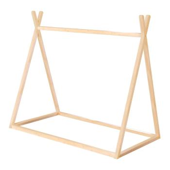 Pat pentru copii  în culoare naturală de tip casă 70x140 cm Montessori – Roba