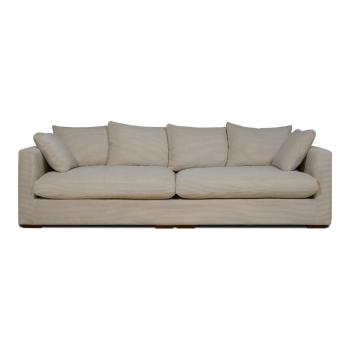 Canapea bej cu tapițerie din catifea reiată  266 cm Comfy – Scandic