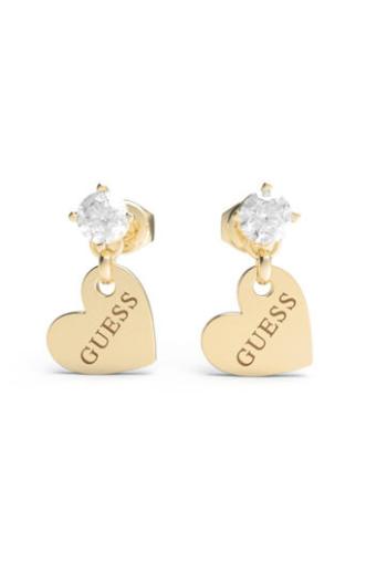 Guess Romantici cercei placați cu aur cu pandantive Heart to Heart JUBE01083JWYG