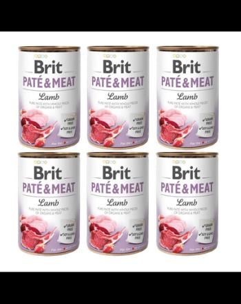 BRIT Pate&amp;Meat lamb 6x400 g pate cu miel pentru caini