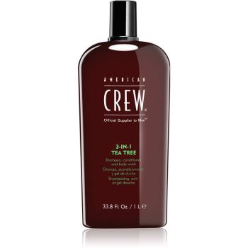 American Crew Hair & Body 3-IN-1 Tea Tree sampon, balsam si gel de dus 3in1 pentru barbati 1000 ml
