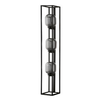 Lampadar negru cu abajur din sticlă (înălțime 130 cm) Regi – Fischer & Honsel