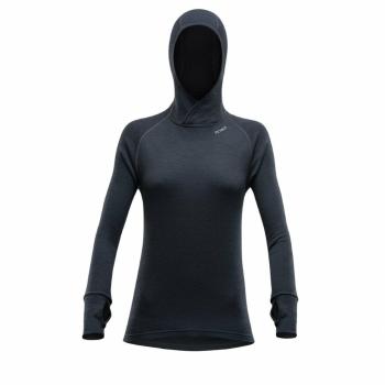 Pentru femei dublu strat tricou de lana cu glugă Devold Expediție Negru GO-155-306-A-950A